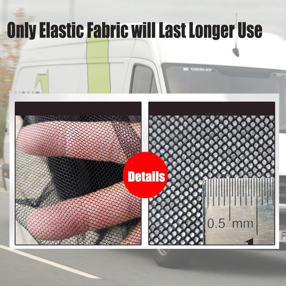 Fly Screen Magnetic for Vans Side Slider Door，Avoid Bugs Mosquito Screen Mesh RV Van- Closed with Magnets