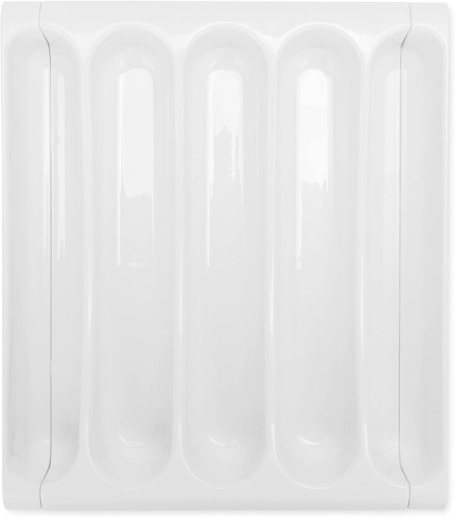 Camco Adjustable Cutlery Tray - Designed for RV and Compact Kitchen Drawers , Adjusts between 9 and 13 for An Easy Custom Fit -White (43503)