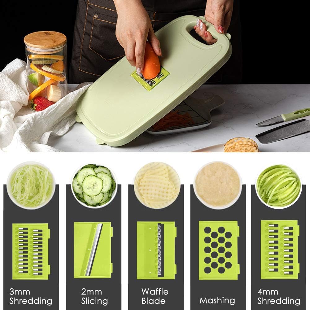 Camping Cutting Board, HI NINGER Collapsible Chopping Board with Colander, 9-In-1 Multi Chopping Board Kitchen Vegetable Washing Basket for Camping,Camping Gifts Camping Accessories for RV Campers