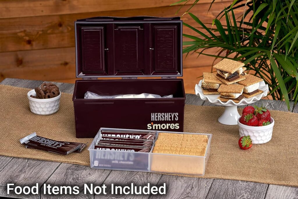 Hersheys Smores Caddy | For Smores on the Go | Store All the Essentials for Making Smores | Perfect for Camping, Picnics, and Tailgating | Removable Tray and Carrying Handle | 00262HSY