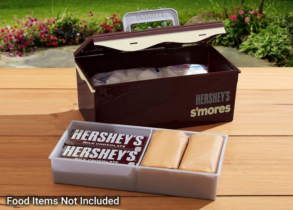 Hersheys Smores Caddy | For Smores on the Go | Store All the Essentials for Making Smores | Perfect for Camping, Picnics, and Tailgating | Removable Tray and Carrying Handle | 00262HSY