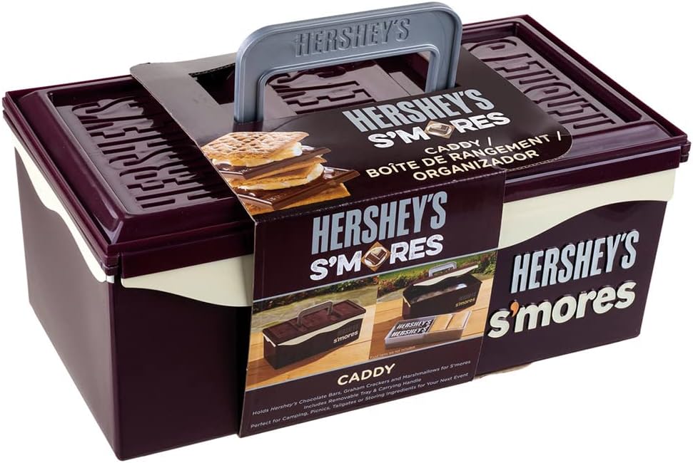 Hersheys Smores Caddy | For Smores on the Go | Store All the Essentials for Making Smores | Perfect for Camping, Picnics, and Tailgating | Removable Tray and Carrying Handle | 00262HSY