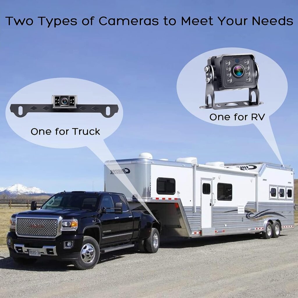 Yakry RV Backup Camera HD 1080P 7 Inch Monitor Rear View Kit Truck Trailer 5th Wheel Camper High-Speed Observation System 2 Channels Easy Installation Waterproof Night Vision Y14