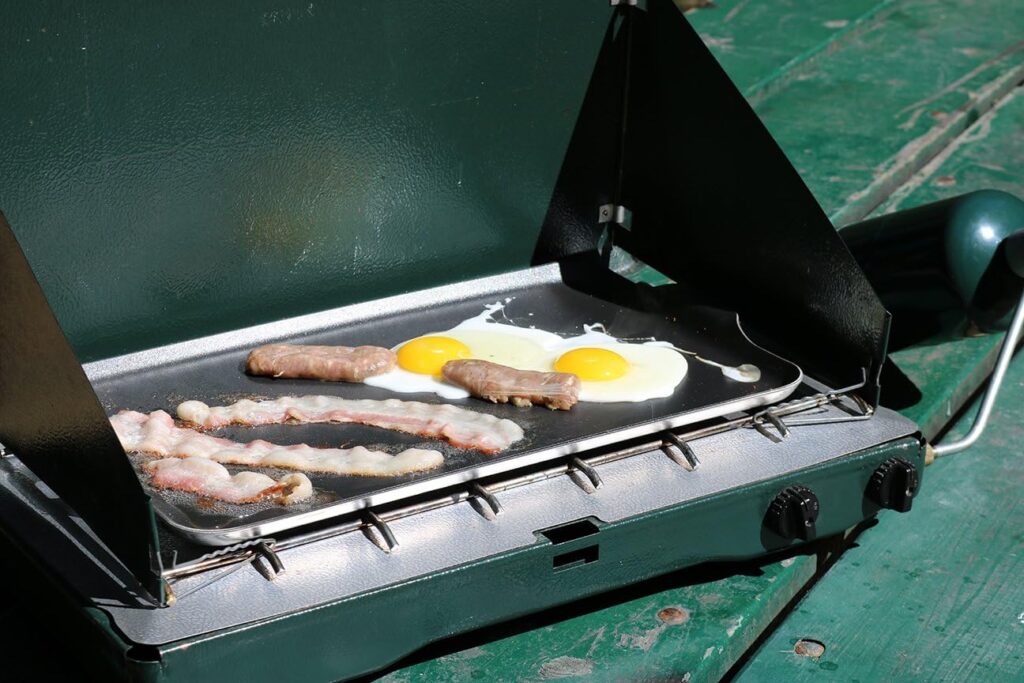 Coghlans Two Burner Non-Stick Camp Griddle, 16.5 x 10-Inches Black